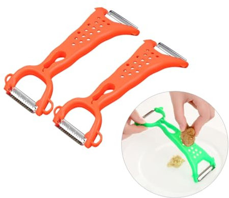 Mikinona 3piezas Multifuncionales Para Frutas y Verduras Con Mango Antideslizante Cómodo Pelador Cortador y Sacapuntas Seguro y Fácil De Usar Colores Surtidos