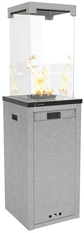 KRATKI Calentador de gas para terraza Patio Light granito de 8,2 kW – alimentado por propano G31/37mmbar – Calefactor exterior eficiente – fácil de controlar, color negro