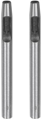 sourcing map 2pcs Hollow Punch for Leather 6mm Round Hole Punch Tool for Belt Puncher Carbon Steel Single Punch for Watch Belt Cut Leather Craft Rubber Paper Fabric Plastic Soft Material