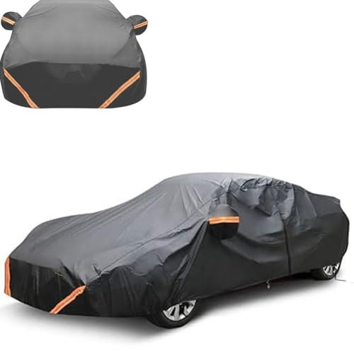 YXCMD Autoabdeckung für VW Touran(2003-2021)|Maßgeschneiderte Allwetter-Vollgarage für den Außenbereich: Staubdicht UV-beständig Winddicht wasserdicht(Black)