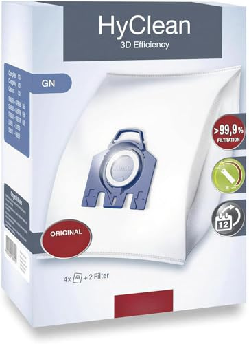 Compatible With Miele 9917730 GN Vacuum Hoover Bag, 3D Efficiency Dustbags, Microfiber, White, Classic C1, Complete C1 C2 C3, S227 S240, S270, S400, S600, S800, S2, S5, S8