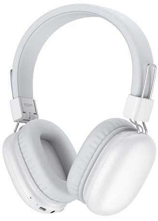 awatrue Kids Headphones Wireless, 50H Playtime, Safe Volume 85/94dBA, Foldable & Stereo Sound, Bluetooth 5.4 Over Ear Kids Bluetooth Headphones for Girls/Boys/Teens/School, White