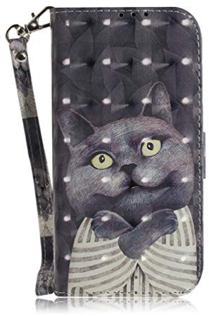Handyhülle Kompatibel mit iPhone 16 Hülle Flip Lederhülle, iPhone 16 Handyhülle Book Case PU Leder Tasche Case und Magnet Kartenfach Schutzhülle für iPhone 16 Katze