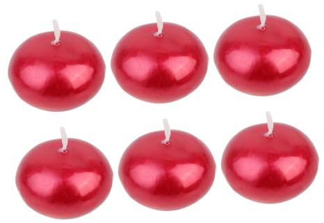 Cabilock 6stücke Flammenlose Wachskerzen Plating-farbe Für Hochzeiten Valentinstag Und Feierlichkeiten Rote Schwimmkerzen Zur Dekoration Und Romantischen Anlässen