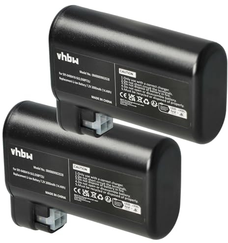 vhbw 2X Batterie Compatible avec Electrolux Pure i9 | PI91, i9.2 robot électroménager (2000mAh, 7,2V, Li-ion)