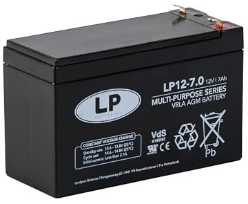AGM 12v 7Ah T1 VDS F1/T1 Safety Lead Landport-batteri