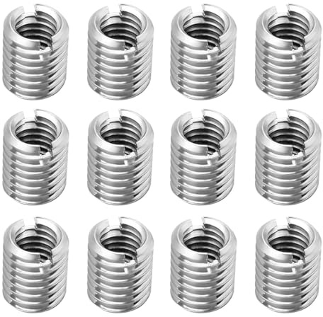 ARYIMYDP 12 piezas Insertos Roscados M12 a M10 de 15 mm, Resistentes Corrosión, Antioxidantes, Robustos y Duraderos, Casquillos Roscados para Proyectos de Mobiliario, Automóviles y Aparatos Mecánicos