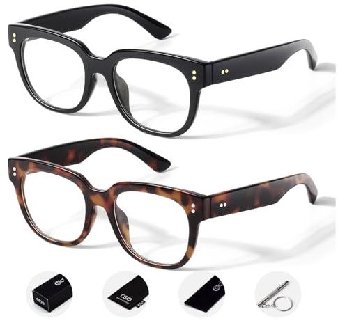CGID Große Klarglas Fake brille ohne Stärke Damen Herren Dicker Quadrat Rahmen Fensterglas 100% UV400 Schutz