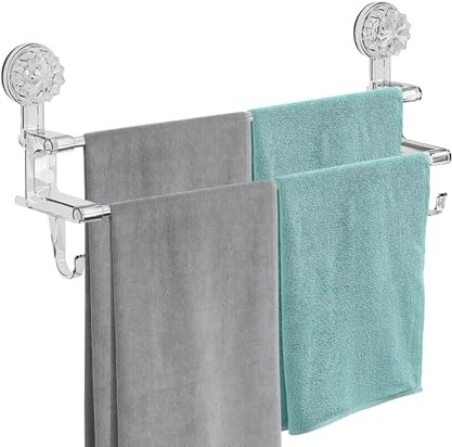 Porta asciugamani adesivo | Barra a singola | Guida Toowel autoadesiva Toiwel Holider Hanger | Porta asciugamani Suiction, asta rimovibile per tappetino doccia per porta Shoiwer in