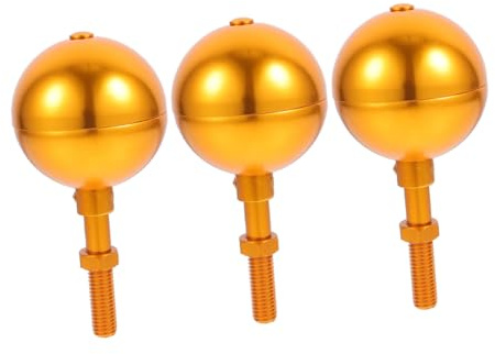 SUPVOX 3pcs Outdoor Flagpole Topper Balls Threaded Aluminum Alloy Finial Replacement for Usa Flag Poles Weatherproof and Corrosion Resistant Golden Outdoor Flag Pole Accessories