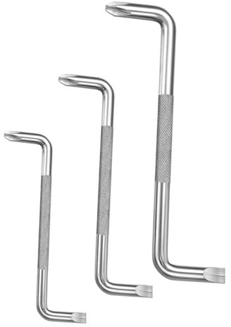 SEWACC 3 Stück Z förmiges Schraubendreher Doppelseitige Flach Kreuzschlitzschraubendreher Winkel Ergonomisch Geriffelter Griff Hochwertiger Kohlenstoffstahl Rostfrei Praktisches