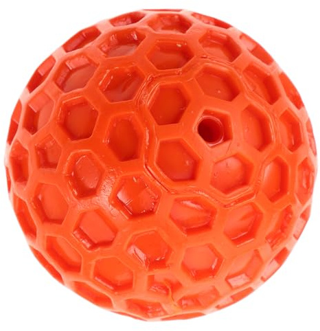 Parliky Pelota Chirriante para Perros Pequeños Diseño Panal Goma Resistente Juguete Interactivo para Masticar Fácil de Limpiar para Interior y Exterior