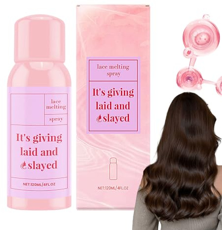 Lace Melting Spray - 120ml Adhesive Wig Glue, Strong Hold Invisible Bonding Adhesive Hair Glue | Fast Drying, Light Refreshing Care, No Resīdue Waterproof Latex-Free, Oil-Resistant For Closure Wigs