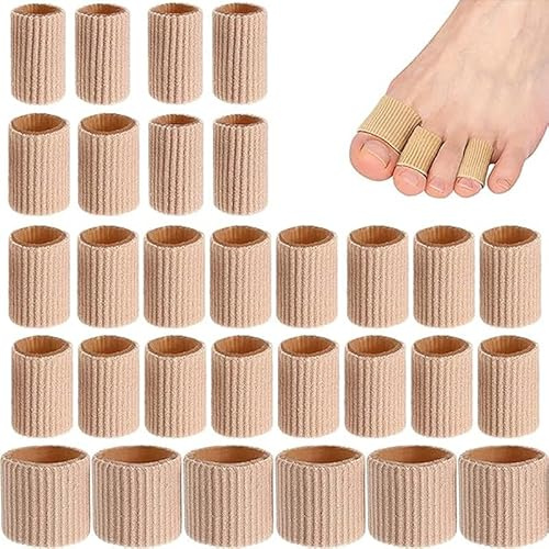 30 Pack Gel Toe Protectors Cuttable 3 Sizes Unisex Sleeves | Soft gel tubes,washable.Cut to fit. For corns, calluses, blisters.Reduce rubbing and friction. Use on curved or straight toes