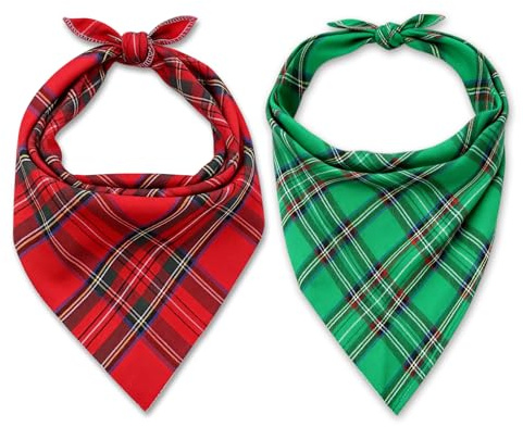 2 bavaglini lavabili in cotone per animali domestici, 70 cm di lunghezza, adatti come foulard per cani nella vita di tutti i giorni o per le festività, ideale come foulard per cani di piccola taglia e
