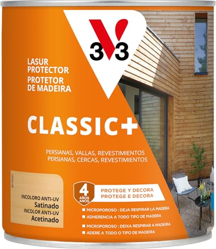 V33 Protector Decorativo de la Madera Classic+ Satinado Incoloro 750ml