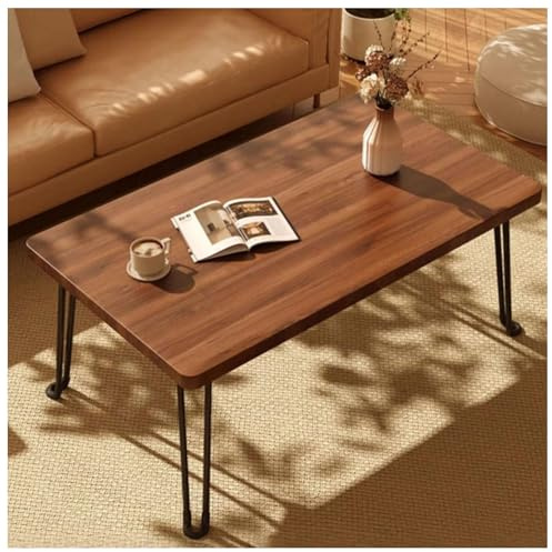 Plegable Mesa De Centro 80x50, Escritorio Plegable Con Patas En Forma De Horquilla – Plegable Y Ligero Mesa Elevadora Para Espacios Pequeños, Acabado En Nogal. Sala De Es(Size:60x40x46cm,Color:marrón)