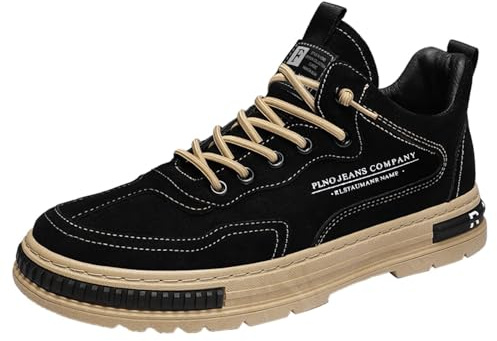 Sneaker herr hög topp, herr vandringsskor sommar lätta löparskor andas sportskor vattentäta vandringsskor halvhöga utomhusskor fritid barfotaskor, svart, 39 EU