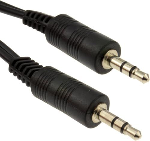 Venadapt 1.5m 3.5mm to 3.5mm Aux Cable Audio Lead Stereo Headphone Mini Jack Male to Male Auxiliary Cord Compatible with Car Audio, TV, PC, Tablet, Laptop, MP3, Speaker (Black Nickel Connectors, 5ft.)
