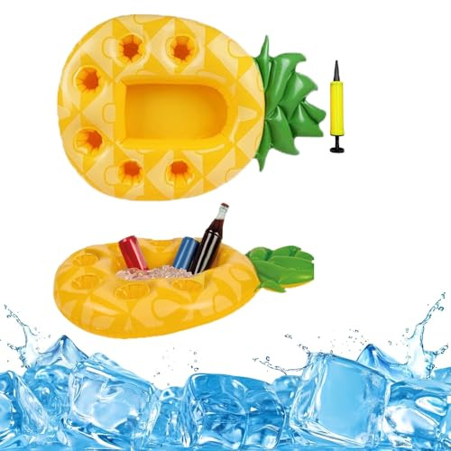 SDFWGG Portabibite Gonfiabile Bevande 2 in 1 e Snack Galleggiante Portabibite Vassoio Galleggiante Portabicchieri Portabevande Gonfiabile Piscina Con Pompa Media per l'estate e Piscina