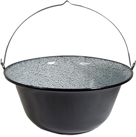 troph-e-shop Ungarischer Gulaschkessel Feuertopf Hordentopf Suppentopf Emaille 30 Liter für 30-35 Personen