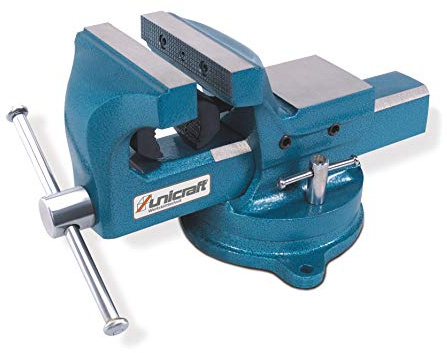 Unicraft Schraubstock (Backenbreite 100 mm, Drehteller, Ambossfläche, Rohrspannbacken), 6350100