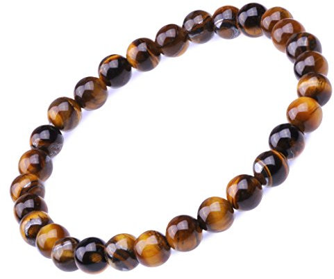 Feilok 6MM Enerigearmband Energie Armband Armkette EnergieStein Kugelkette Tigerauge von Natur Perlen Perle für Kinder, Damen und Herren 6mm