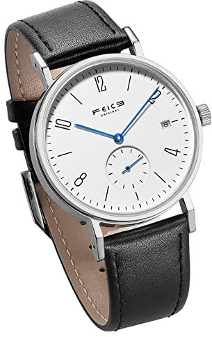 FEICE Unisex Uhr Mechanische Automatikwerk mit Saphirglas Lederarmband Ø38mm - FM201 (Black)
