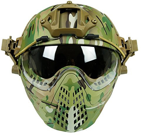 Tactical Fast Baotou Casco al aire libre máscara de equitación de una cara completa Airsoft máscara Camuflaje Edición Oído Protección Ojos Gafas para Airsoft Paintball CS