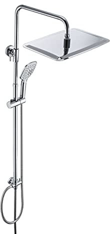 JOHO 304 Columna de ducha sin Grifo Set de Ducha sin Thermostato Monomando Acero inoxidable cromado set de ducha con ducha de mano(35x25cm)