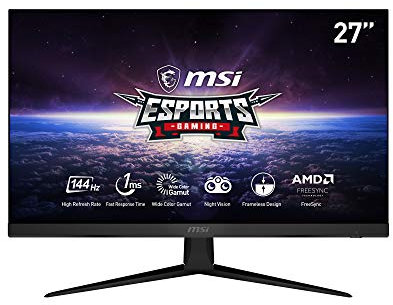 MSI Optix G271 - Pantalla para juegos (27 pulgadas, Full HD, IPS 1920 x 1080, 144 Hz, 1 ms, FreeSync, DisplayPort 1.2a, HDMI 1.4b