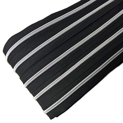 Schnoschi 6 m schwarzer 3mm endlos Reißverschluss mit silberner Laufschiene 3 mm Laufschiene + 15 Zipper, Spiralreißverschluss