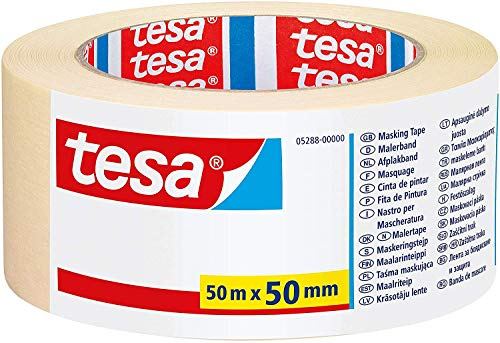 tesa 05288-00000 05288 Malerband UNIVERSAL, Beige, 50m:50mm (3 Rollen)