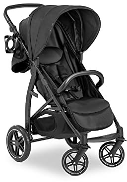 hauck Silla de Paseo Ligera hasta 22 Kilos Rapid 4D - Carrito Bebe desde el Nacimiento - Carro Reclinable con Ruedas de Goma - Portavasos - UPF 50+ - Compacto - Cesta XL - Negro
