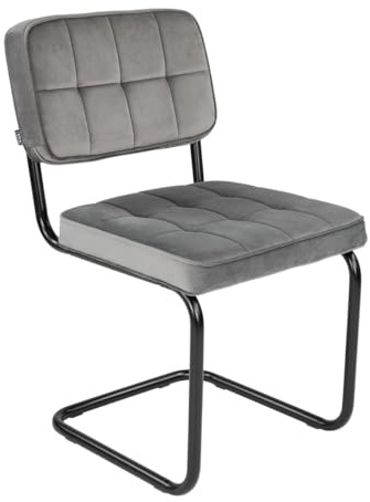 Kick Collection Esszimmerstühl Ivy - Grau - Modern und Hochwertig - Samtstoff und Metall - Erhältlich in vielen Farben