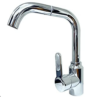 Rubinetto Miscelatore Monocomando Lavello Cucina Canna Alta Rotante Cromato 8702