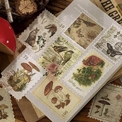 Vintage-Briefmarken-Aufkleber, 240 Stück, ästhetisches botanisches Deko-Papier, DIY, dekorative Washi-Scrapbook-Aufkleber für Scrapbooking, Kartenherstellung, Bullet Journals, Album, DIY Handwerk