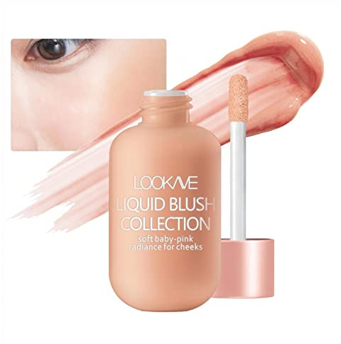 Peach Liquid Blush, Soft Pink Gel Blushers for Cheeks Make Up, Long Lasting Lightweight, Natural Look, Dewy Finish, Breathable Feel, Sheer Flush of Color