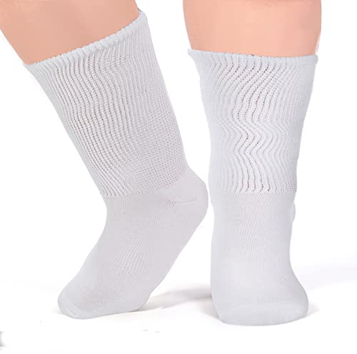 WLLHYF Chaussettes Extra Larges Pour Pieds Enflés Bariatriques AntidéRapantes Super Lymphœ Dème Diabétique Non Contraignantes Neuropathie GonfléS Femmes et Hommes Blanc Taglia Unique
