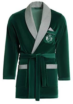 Revise Kurzer Morgenmantel für Herren RE-111 Velour Bademantel – Elegant
