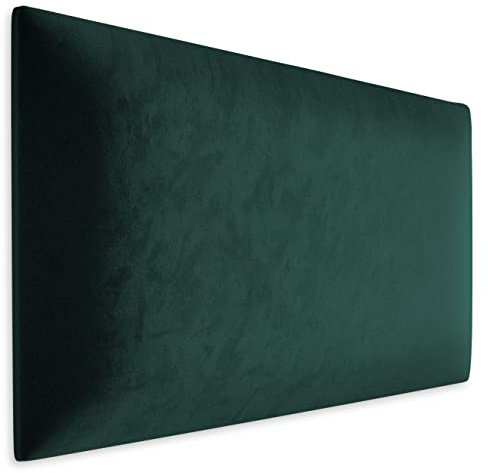 Muralo Panel acolchado de pared de terciopelo, panel acolchado de tela, dormitorio, salón, cama, cabecero de cama, cojín lumbar, moderno y lujoso, panel acolchado (verde botella, 70 cm x 30 cm)