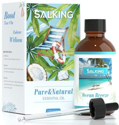 SALKING Sommer Ätherische Öle, Meeresbrise öl 120ml für Aroma Diffuser, Aromatherapie Duftöl für Duftlampen Luftbefeuchter, Geschenke für Frauen, Diffuser, Luftbefeuchter, Massage