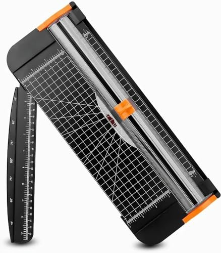 Efforias A4 Paper Cutter 15 Inch Titanium Paper Trimmer Scrapbooking Tool with Automatic Security Safeguard and Side Ruler for Craft Paper, Coupon, Label and Cardstock