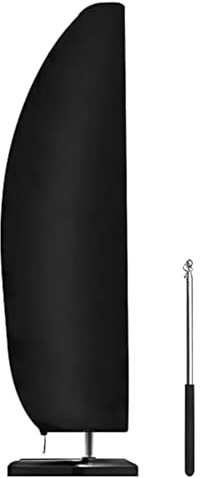 Hsthe Sea Heavy-Duty Waterproof Cantilever Umbrella Cover, 265cm Garden Parasol Protector, Black Oxford Cloth