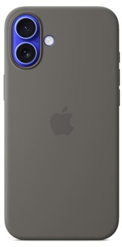 Apple Coque en Silicone avec MagSafe pour iPhone 16 Plus - Gris minéral ​​​​​​​