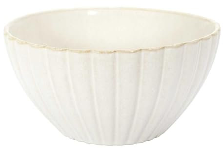 HOME DECO FACTORY, KA0411, Elegante insalatiera in Ceramica, Ideale per insalate e Frutta, Design Raffinato e Colore Beige, Facile da Pulire, Diametro 18,5 cm, Beige