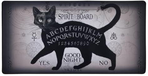 Konix Alchemy XXL Gaming-Mauspad 90 x 46 cm - rutschfeste Mikrofaser-Oberfläche - Gummi - Ouija-Board-Motiv - Schwarz