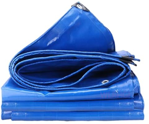 WLRHGl Heavy Duty Tarpaulin, 0.5 x 10 m Heavy Duty Tarpaulin tarp Cover for Chicken Coop Fishpond Hay Log Pile Roof Trailer 100% Waterproof Outdoor Ground Sheet WLR010, Blue