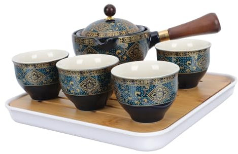 Garneck Set Da Teiera Automatico in Ceramica Con Filtro Per Teiera Rotazione A 360 Gradi Per Per La Casa