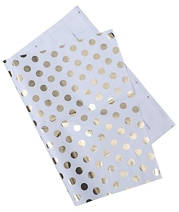 Anneome 5stücke Gold Geschenkpapier mit Punkten Weiß und Gold für Hochzeiten Kindergeburtstage Feiertage Geschenke Dekoration Bastelpapier